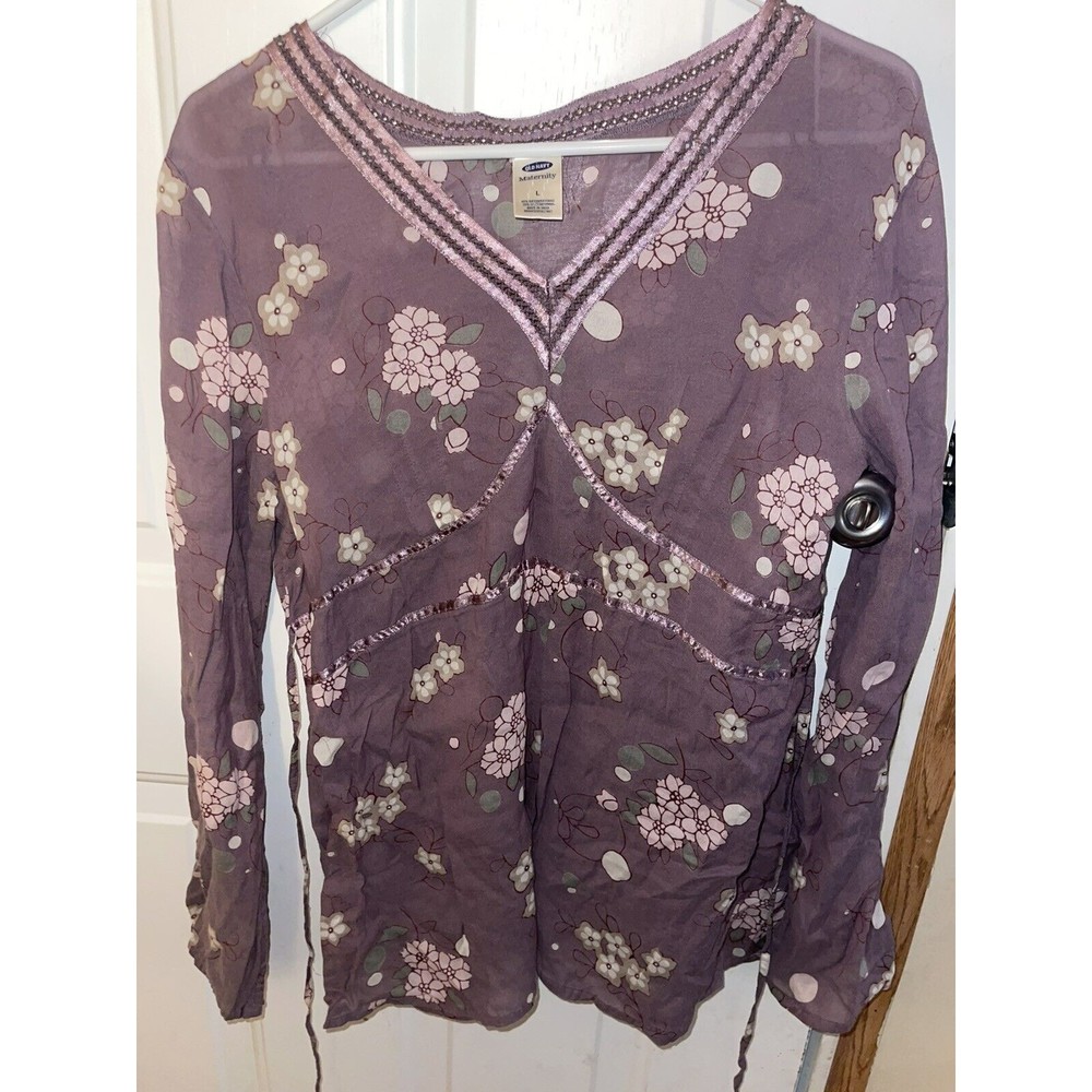 Women Ladies Maternity Floral Blouse Size Large